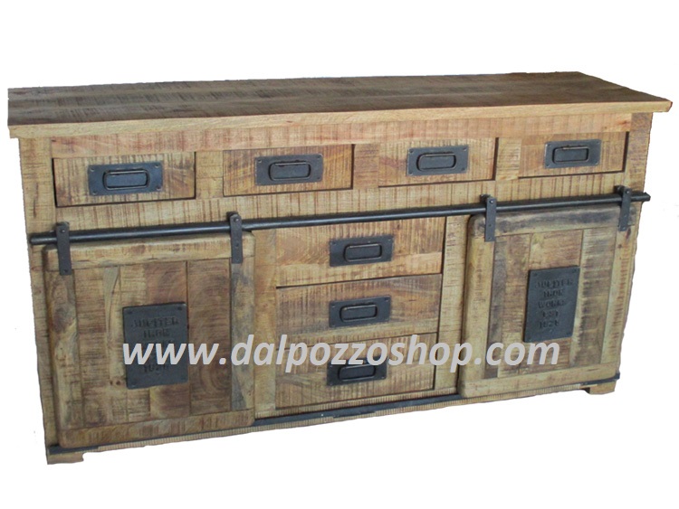 BA006 MOBILE IN LEGNO MASSELLO CON 2 ANTE E 7 CASSETTI