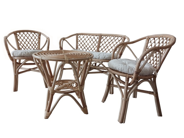 9 Pz Set Salotto Da Giardino | Divani Da Giardino | Mobili Giardino Con Cuscini Bianco Crema In Bambu Cfw240279 90551040