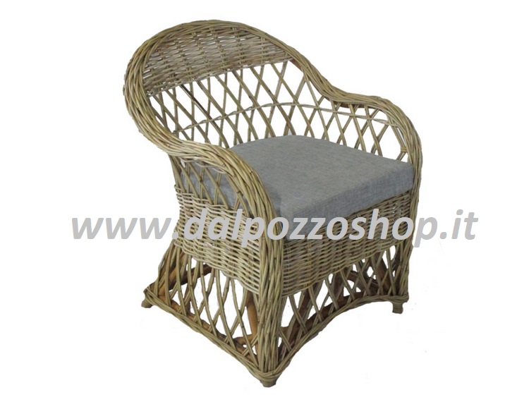 CK9021 POLTRONA IN VIMINI INTRECCIATO RATTAN TRAFORATO - Clicca l'immagine per chiudere